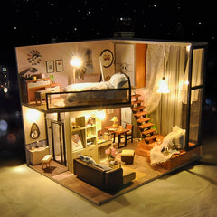 Sweet Dream DIY Dollhouse TD16 With Light Cover Miniature Model Gift Collection Decoration Doll House Children Adult Gift Toys