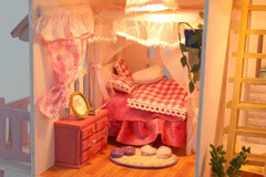 Hot Sale DIY Doll House Wooden Miniatura dollhouse Miniature Doll House With Furniture Kit Villa LED Lights Birthday Gift