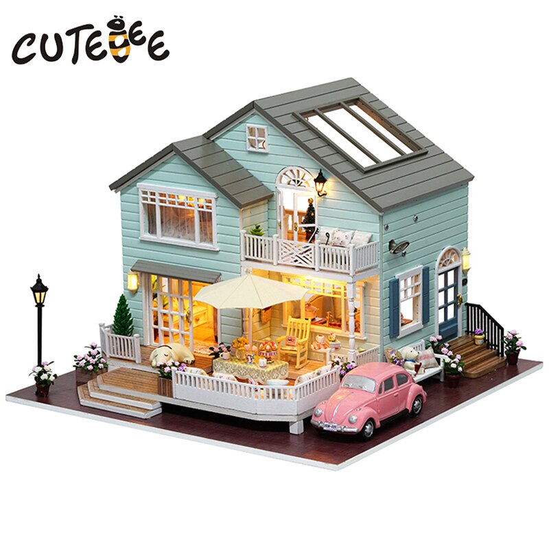 Doll House Miniature DIY Dollhouse With Furnitures Wooden House Cherry Blossom Toys For Children Birthday Gift