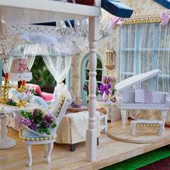 DIY Doll House Wodden Miniature with Furniture Kit Wooden Dollhouse Miniaturas Toys for Children Christmas Gift New