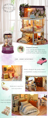 Dollhouse Miniature DIY Doll House With Furnitures Christmas house Toys For Children Birthday Gift with Dust Cover Music 30