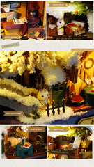 Box Theatre Dollhouse Furniture Miniature Toy DIY miniature Doll house Furnitures LED Light Toys for Children Birthday Gift V5