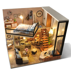 Sweet Dream DIY Dollhouse TD16 With Light Cover Miniature Model Gift Collection Decoration Doll House Children Adult Gift Toys