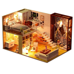 CUTEBEE Doll House Miniature Dollhouse With Furniture Kit Wooden House Miniaturas Toys For Children New Year Christmas Gift