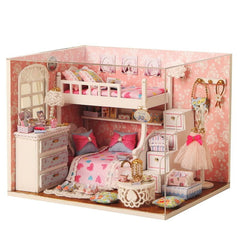 Mini Doll House For Kids Toy Wooden Furniture Miniatura Diy Doll Houses Miniature Wooden Toys For Birthday Gift  H05