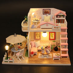 DIY Doll House Miniature Wooden Dollhouse Miniaturas Furniture Toy House Doll Toys for Gift Home Decor Craft Figurines