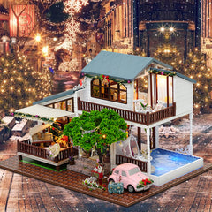 DIY Doll House Wooden Doll Houses Miniature dollhouse Furniture Kit Toys for children Gift Christmas house