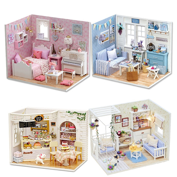 CUTEBEE DIY Dollhouse Wooden Doll Houses Miniature Doll House Furniture Kit  Casa Music Led Toys for Children Birthday Gift L32 - Realistic Reborn Dolls  for Sale