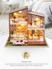 Doll House Miniature DIY Dollhouse With Furnitures Wooden House Cherry Blossom Toys For Children Birthday Gift