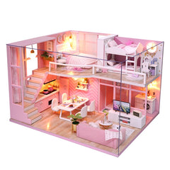 DIY Doll House Wooden doll Houses Miniature dollhouse Furniture Kit Toys for children Christmas Gift  L026