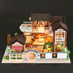 Doll House Miniature DIY Dollhouse With Furnitures Wooden House Countryard Dweling Toys For Children Birthday Gift