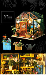 Doll House Miniature DIY Dollhouse With Furnitures Wooden House Toys For Children Sam's Bookstore Robotime