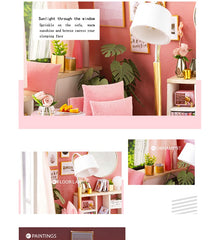 Cutebee Doll House Furniture Miniature Dollhouse DIY Miniature House Toys for Children DIY Dollhouse Gift for Birthday H18-4